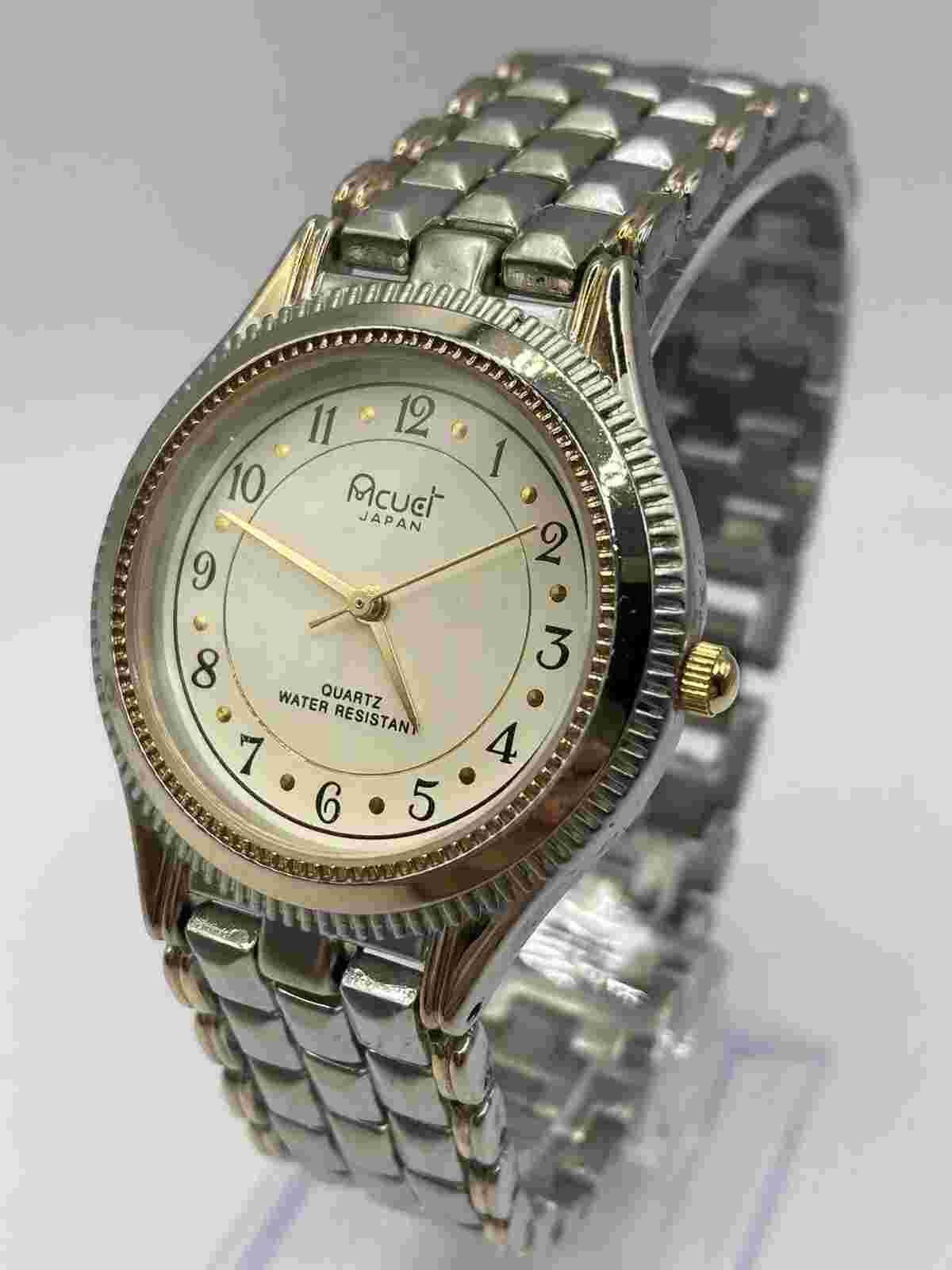 Acuet Japan Unisex Stainless Steel Gold Silver Tone Wrist Watch New Battery