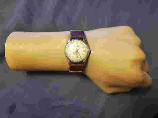 Rare Vintage Crosby 'Triple Date' Manual Wind Men's Watch (Jewish Menorah Candle