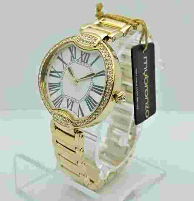 Women's Watch Gold Zirconia My Bronze Italy, White Dial Roman Numbers, 36Mm