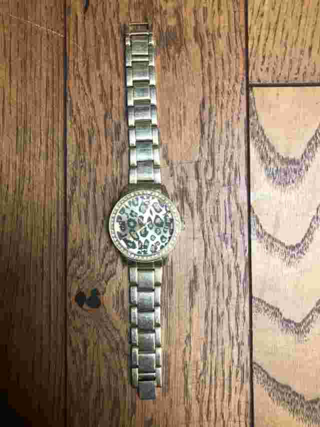 RIVER ISLAND leopard animal gold watch