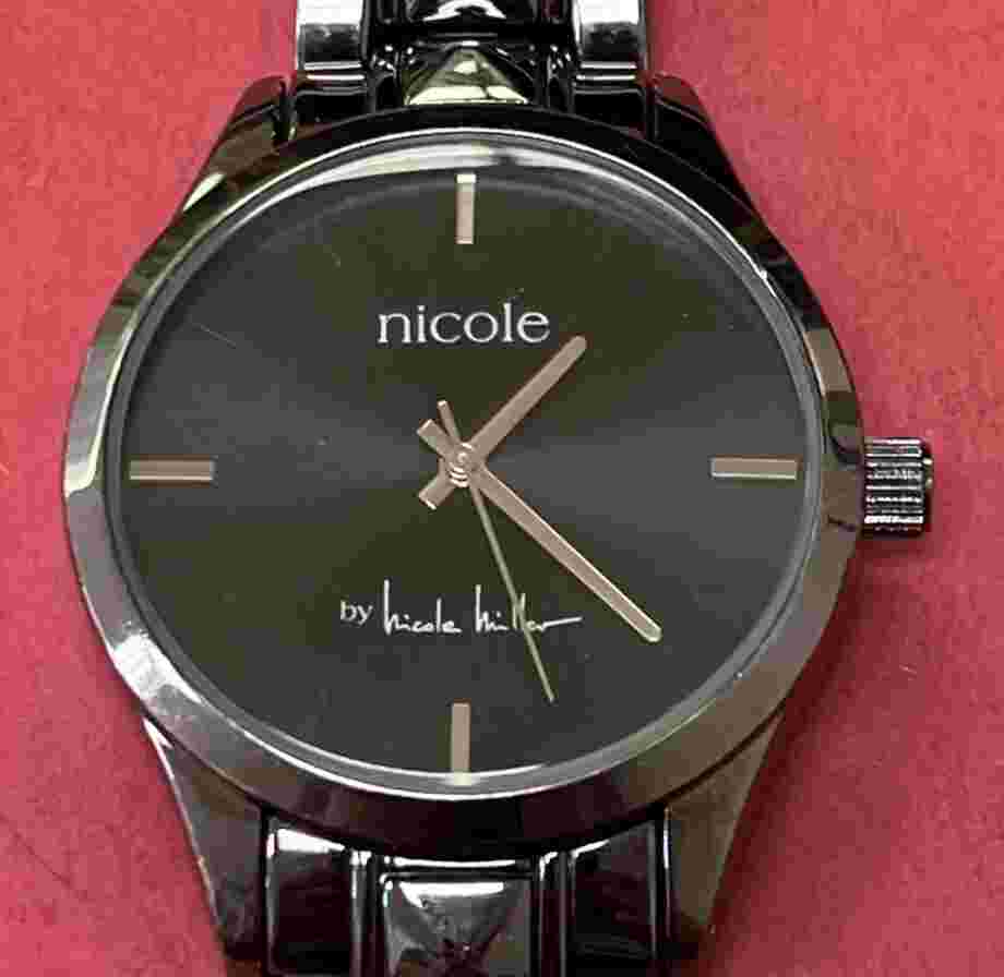 Nicole Miller Women's Watch  Stainless Steel Black Dial Quartz
