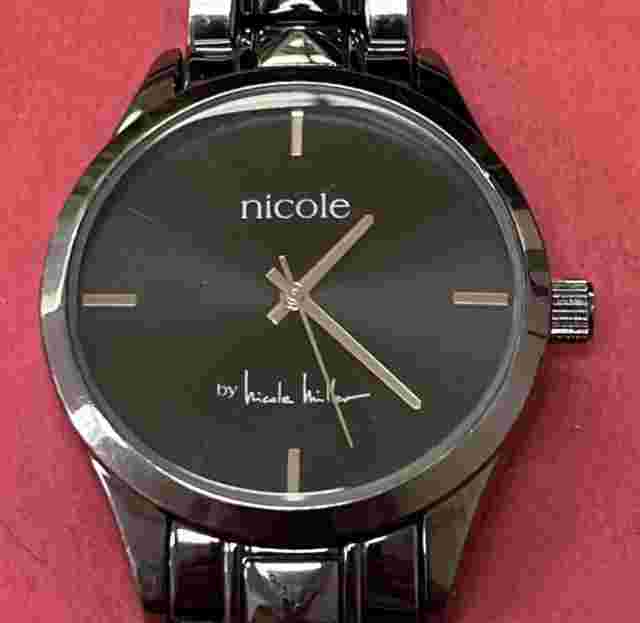 Nicole Miller Women's Watch  Stainless Steel Black Dial Quartz