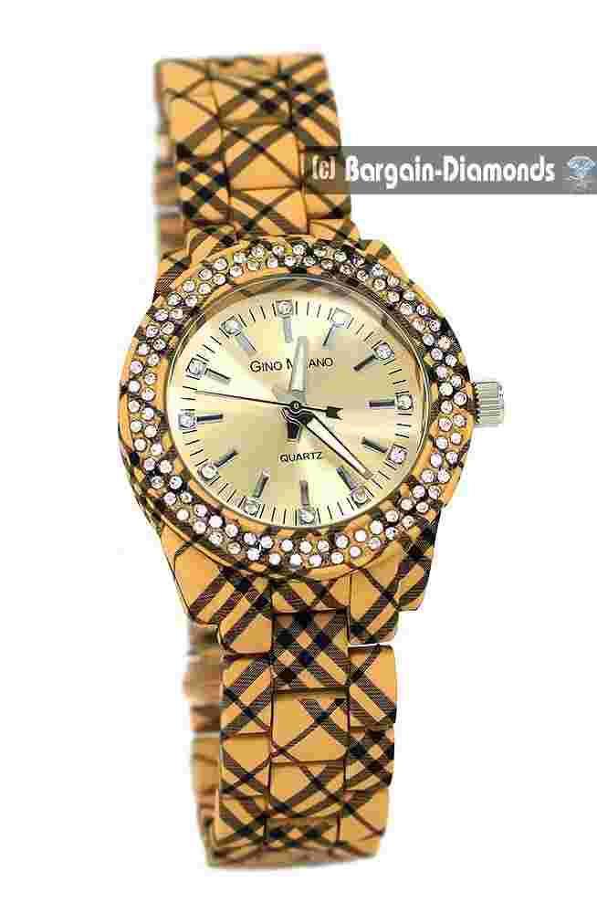 Ladies Butterscotch Clubbing Watch Pink-CZ Dial Butterscotch Brac to 7.5" Wrist