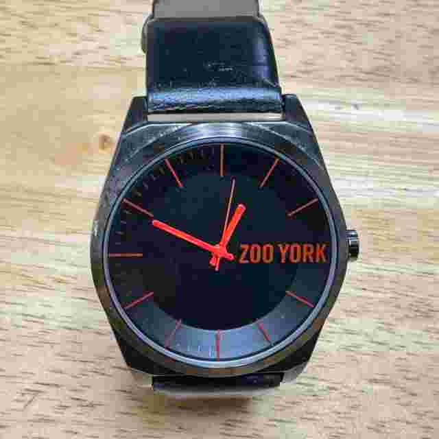 Zoo York Quartz Watch Men Black Japan Movt Faux Leather Band New Battery