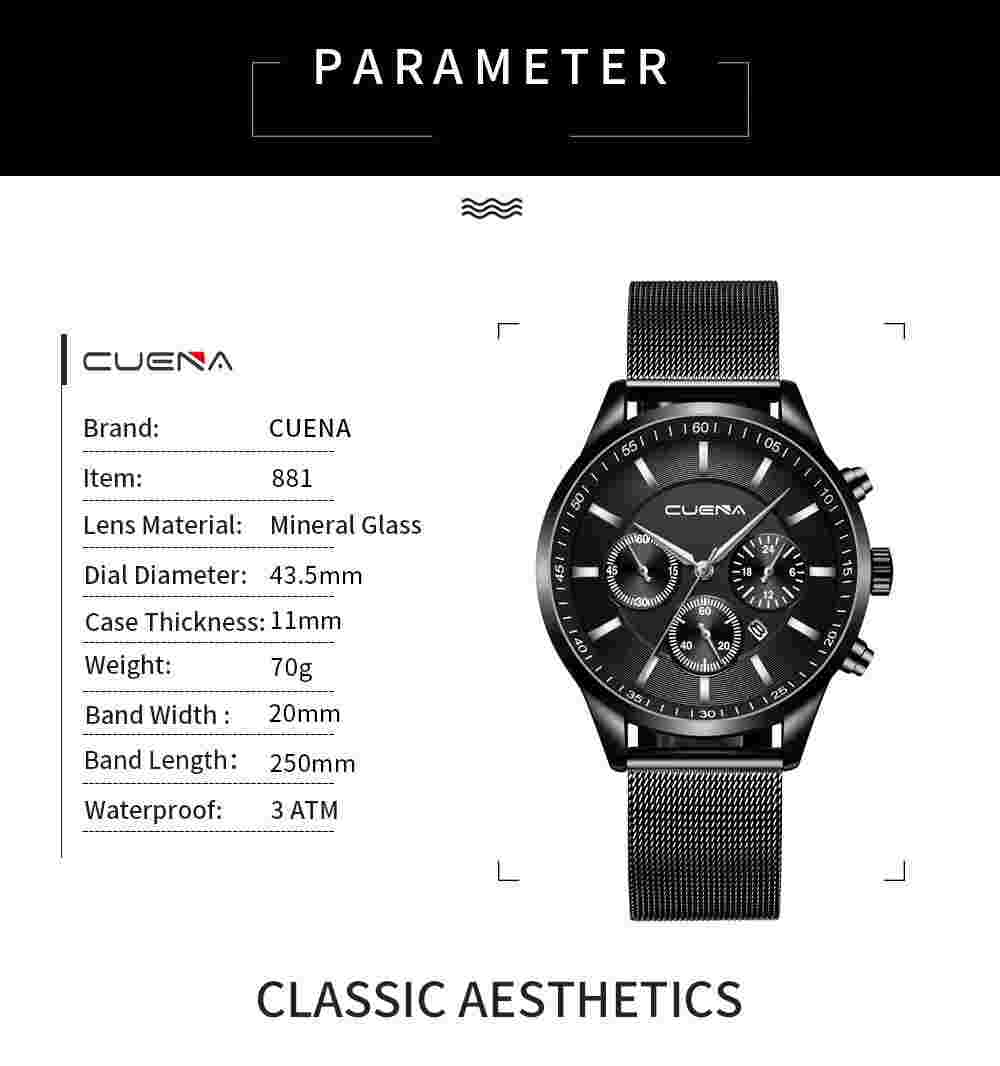 Fashion Men's Watches Stainless Steel Sport Luminous Classic Watches