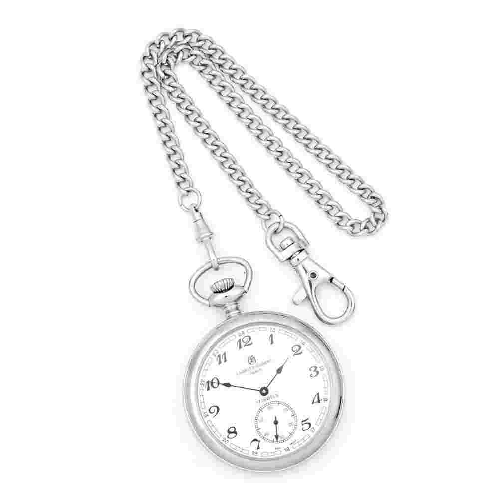 Charles Hubert Stainless Steel Open Face Pocket Watch