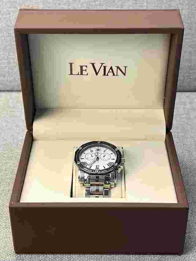 Le Vian Soho III Black Diamond Mens Watch,  Swiss Chronograph Quartz Watch