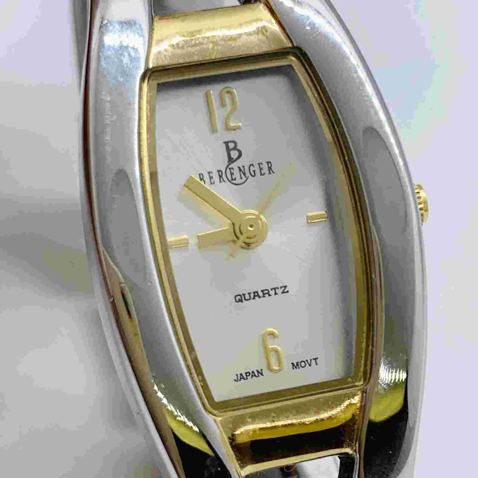 BERENGER Ladies Quartz Watch IP GOLD on Solid Brass Case two tone 6.5” running