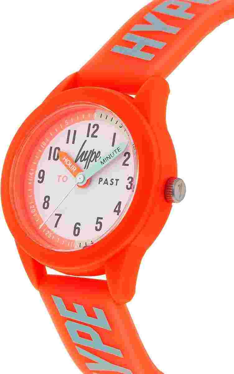 Hype Kids Watch with White Dial and Orange Silicone Strap HYK022C