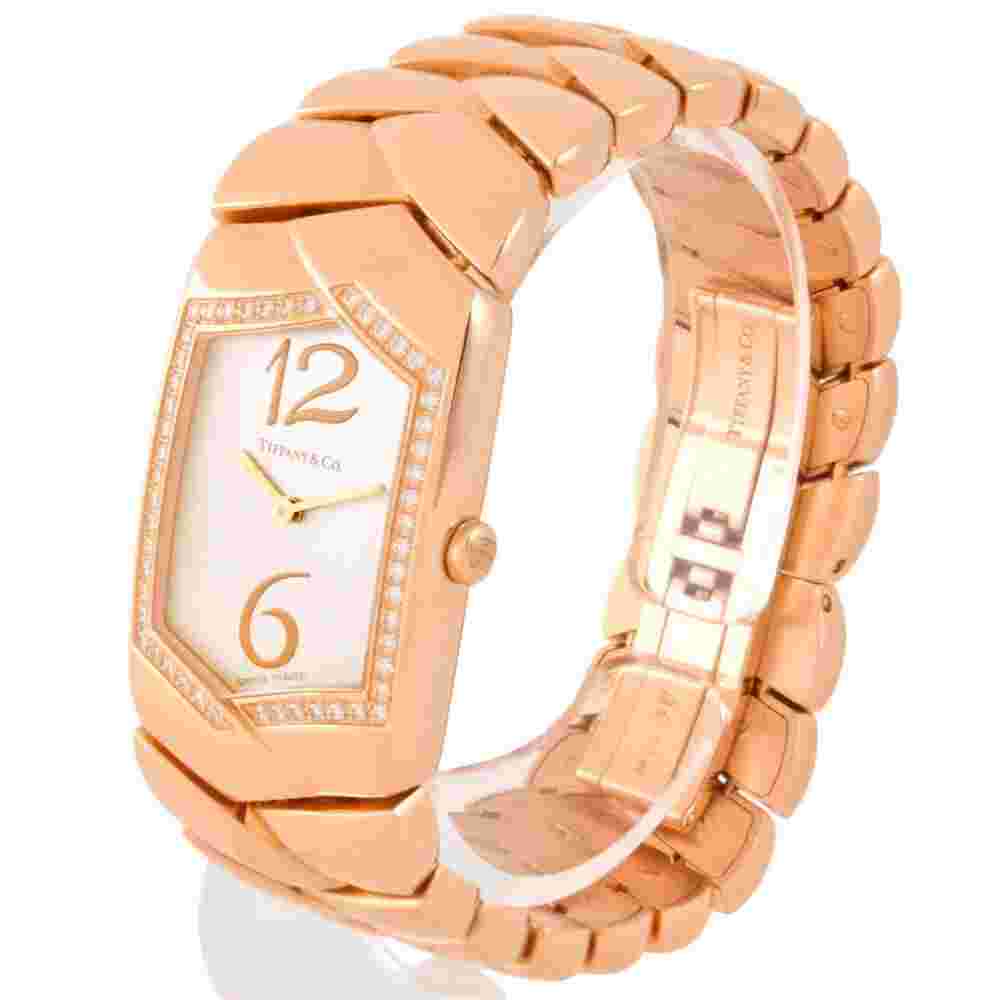 Tiffany & Co. Tysolo Silver Dial K18PG Solid Gold Diamond Ladies Quartz Watch
