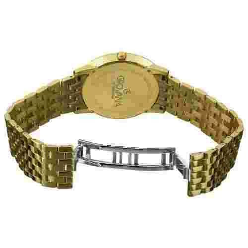 Grovana 1708.1 38mm Swiss Made Sapphire Crystal Quartz Date Gold Tone Mens Watch