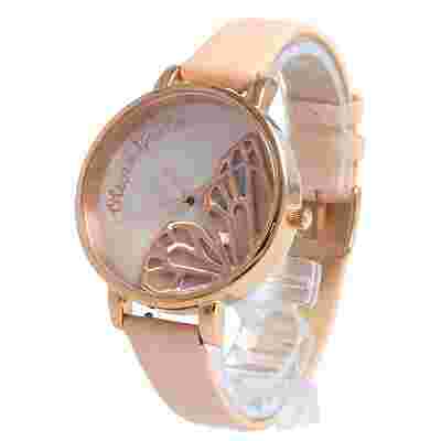 Olivia OB16EB01 Burton Butterfly Dial Women Leather Pink Beige Watch