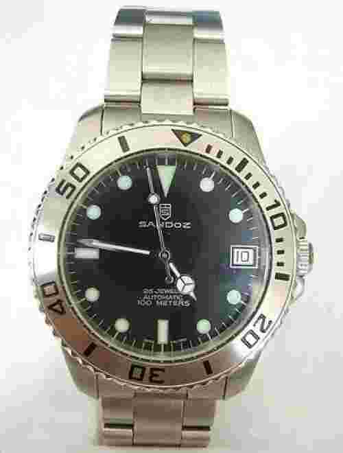 Sandoz Pesi Bezel 25 Jewels 100m Diving Automatic Men's Watch 3951D77-2