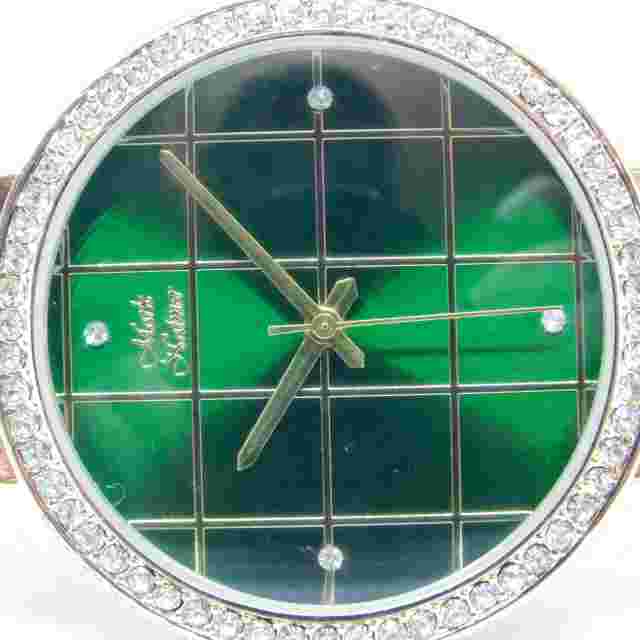 Mark Naimer MN3199 Gold Tone Green Dial Quartz Analog Ladies Watch Sz. 7"