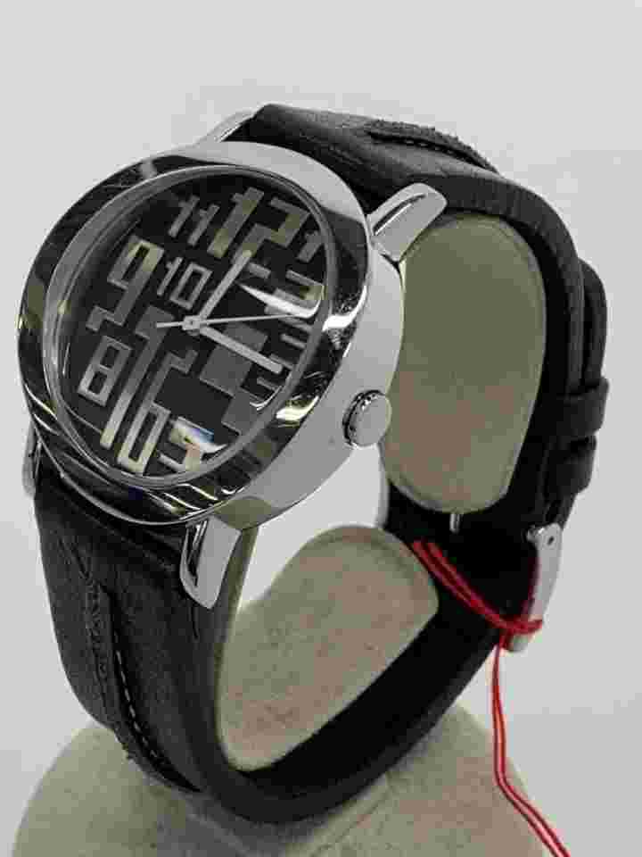 Jean Paul Gaultier Quartz Analog Watch Leather Black Excellent JAPAN