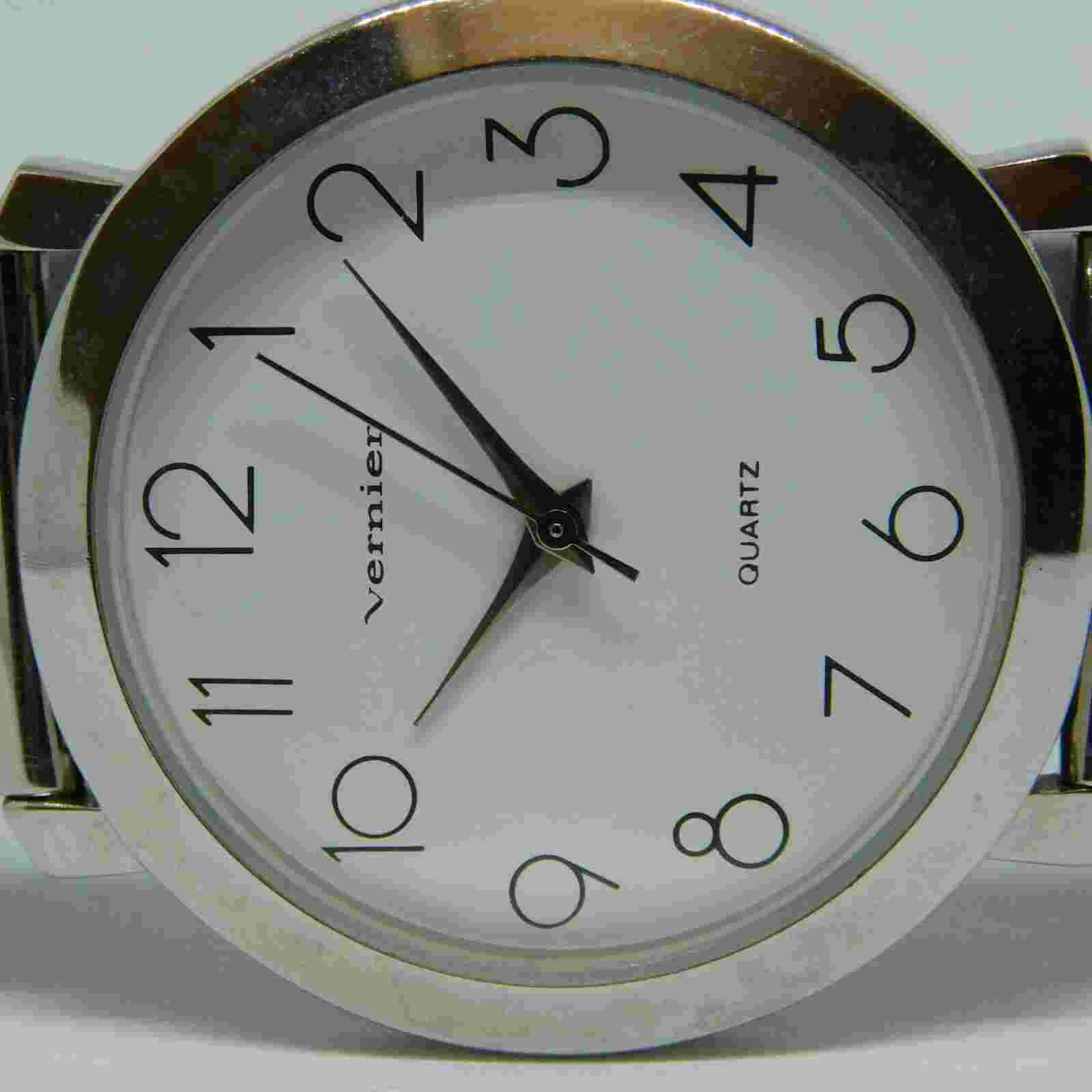 Vernier Silver Tone Mesh Band Quartz Analog Women's Watch Sz. 6 3/4" New Battery