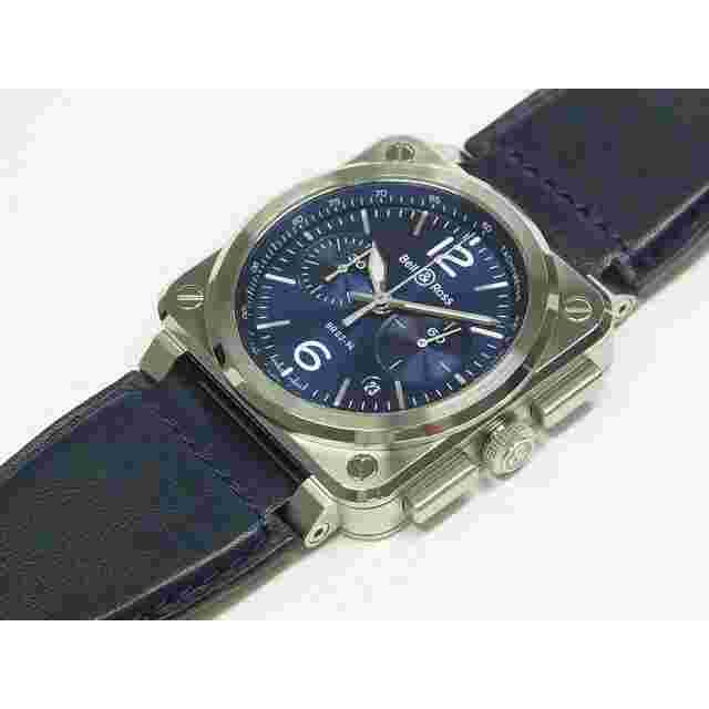 BELL & ROSS WATCH BR03 CHRONO BLUE STEEL BR0394-BLU-ST/SCA AT CHRONOGRAPH MEN'S