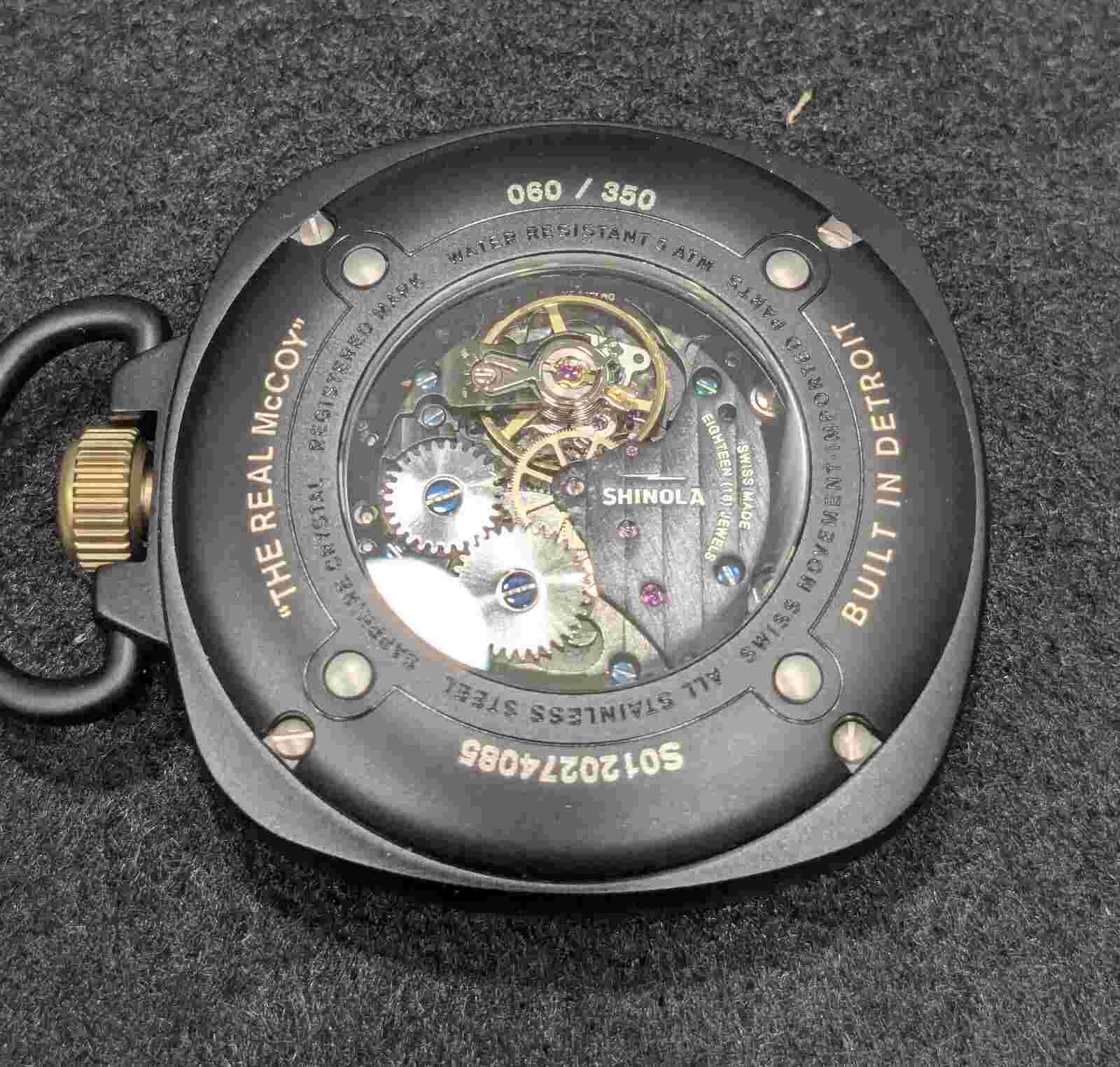 Shinola Pocket Watch Elijah McCoy Limited Edition The Mechanic 45mm