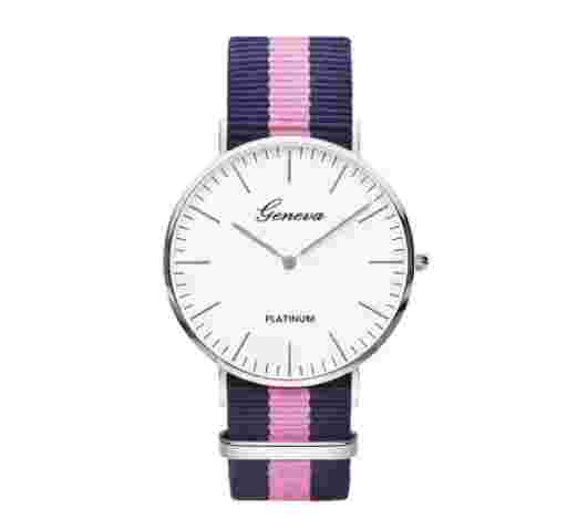 Classic Minimalistic Nylon Quartz Wrist Watch