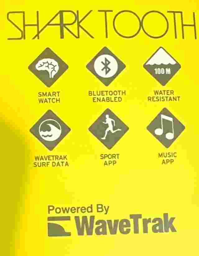 shark tooth surf watch oversized green and yellow with rubber wrist band