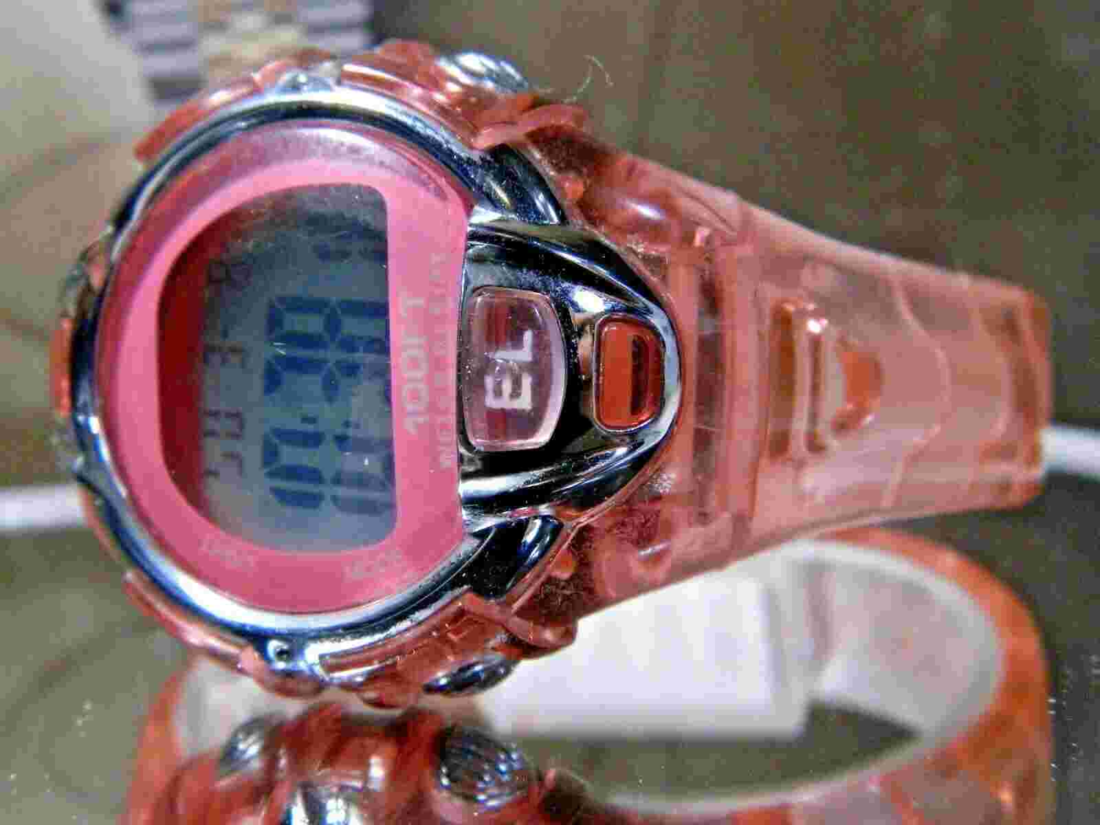 FMD Women's Pink Translucent Alarm Chrono Digital Sport Watch New 5 Year Battery