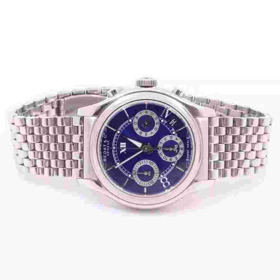 BEDAT & Co No.8 Chronograph B818.018.510 Automatic Blue Dial Bracelet Mens Watch