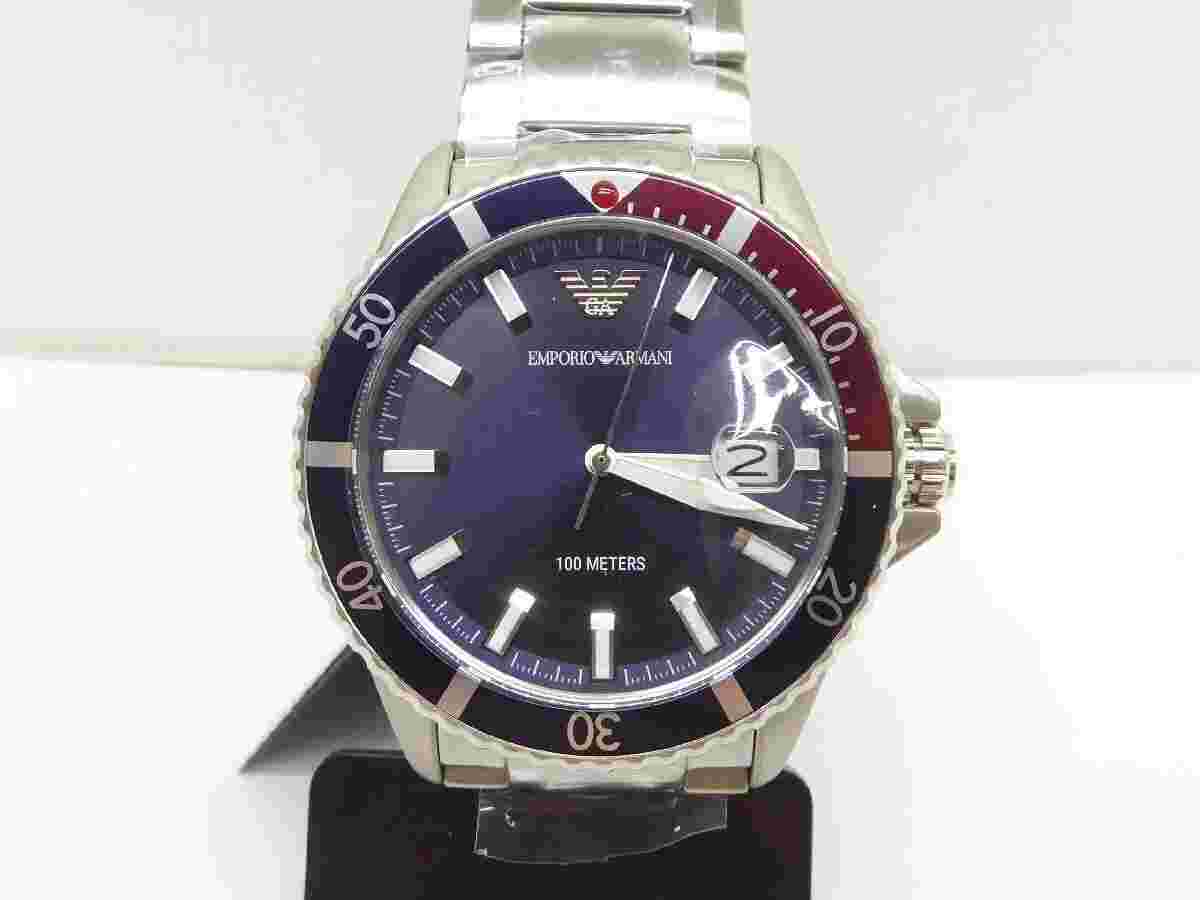 EMPORIO ARMANI AR-11339 Diver Quartz Men's Watch Unused Stainless Steel Date