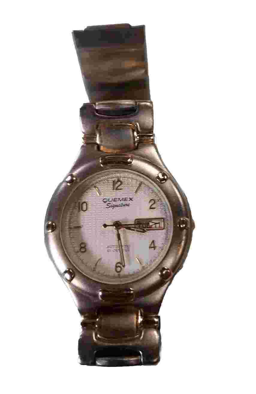 Quemex Quartz gold & silver tone Men's dress watch New Battery