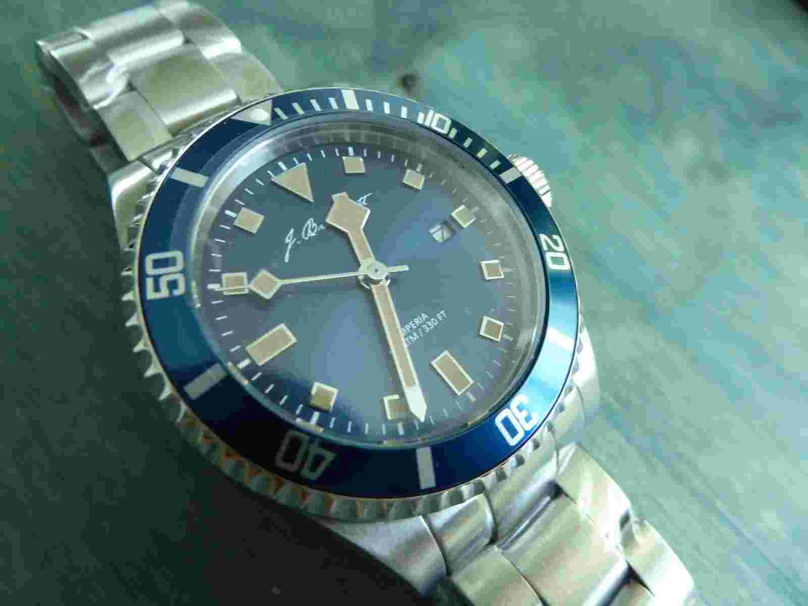 J. Brackett IMPERIA JB7001 Blue 45 Mm Quartz W Stainless Steel Bracelet