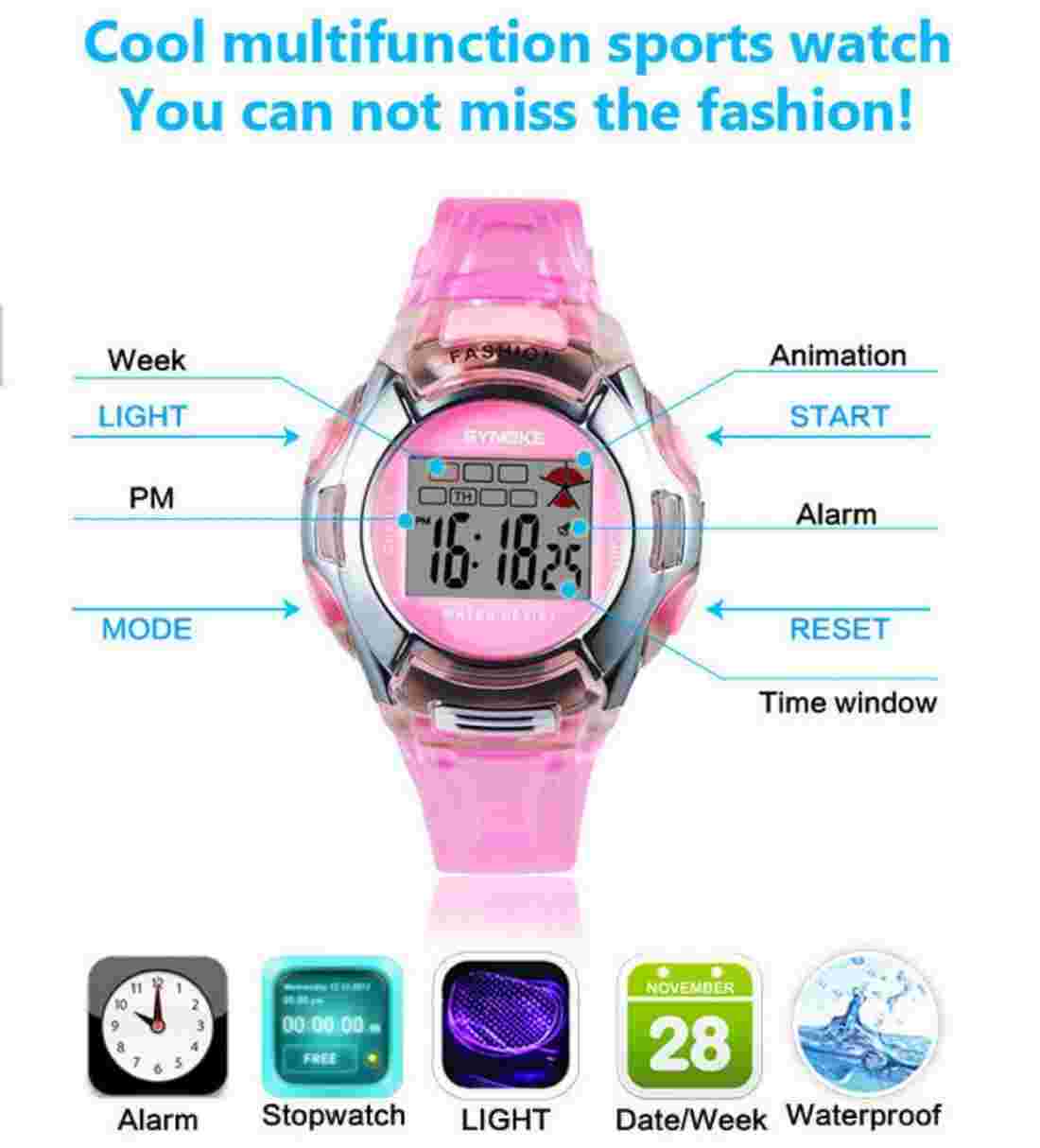 Waterproof Kids Digital Electronic Watch Children Boys Girls Watches Xmas Gift