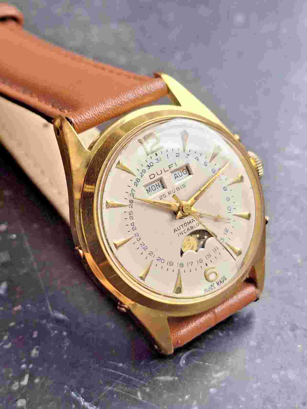 Dulfi High Class Felsa 693 Bidynator Moonphase Calendar Screw Back Case