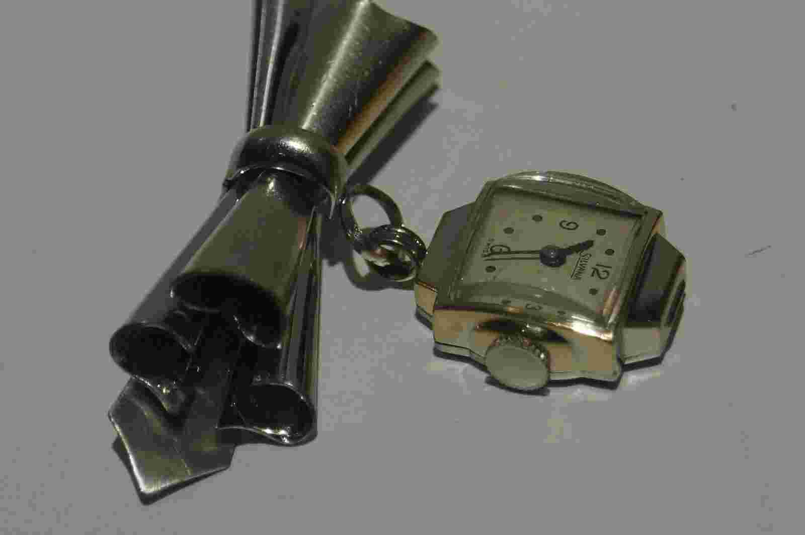 RARE - SILVANA Brooch / Lapel Swiss Watch - 17 Jewels - 10k RGP Bezel - 12k GF