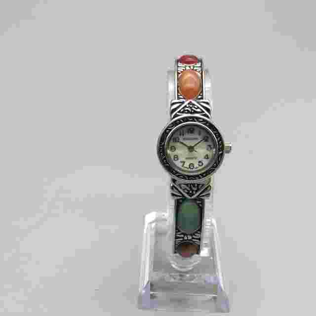 Persona Watch Women 22mm Rainbow Cab Open Cuff Textured Band New Battery