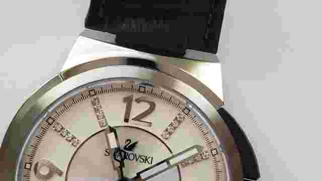Swarovski 1094357 Piazza Grande Silver Tone Leather Mens Automatic Swiss Watch