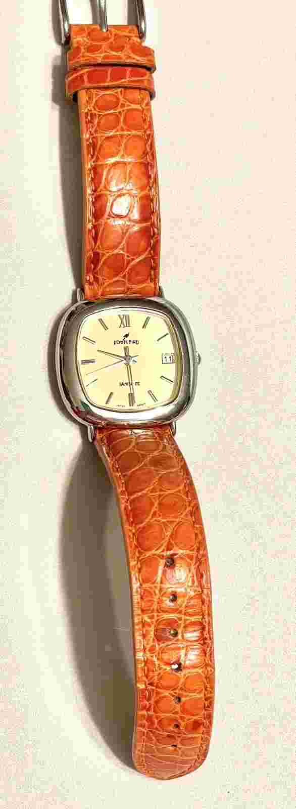 Peyote Bird Designs Santa Fe Ladies Watch - Genuine Alligator Band, S/S Buckle
