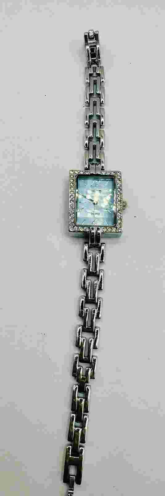 KIMIO Watch Ladies Quartz Works! Light Blue Shiny  Face New Battery