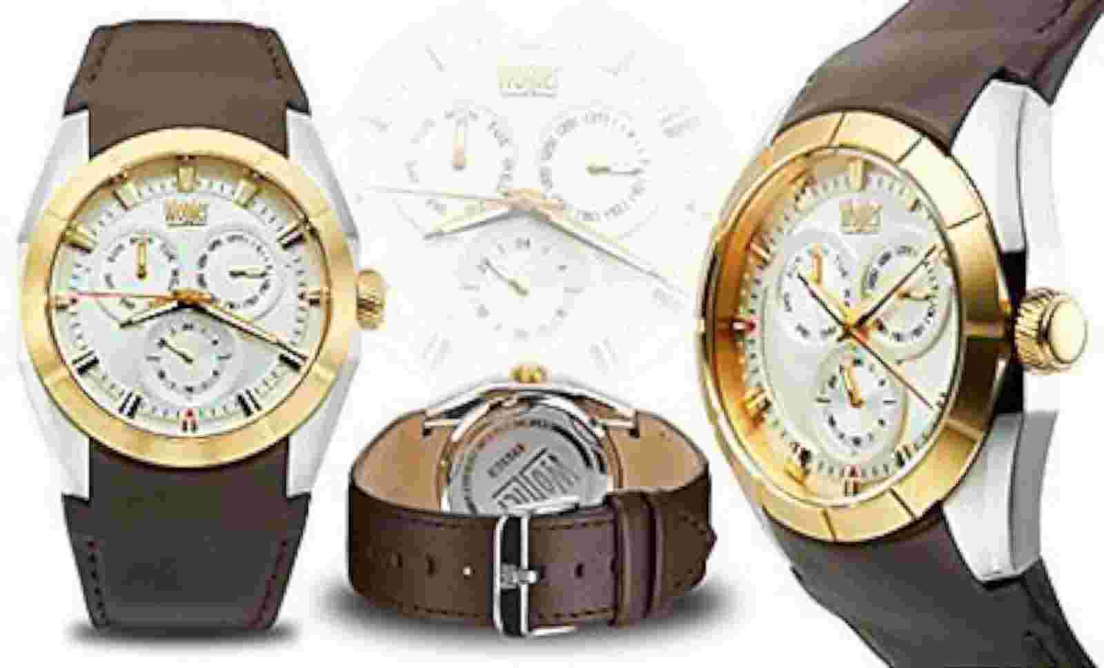 NEW Wohler 1292M Men's Holz Series Multi-Function Brown Leather Day & Date Watch