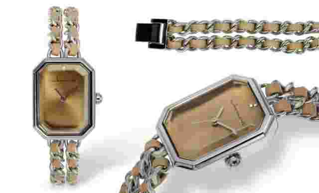 NEW Jeanneret 14022 Women's Leather/Link Blair Collection Tan/Silver Cute Watch