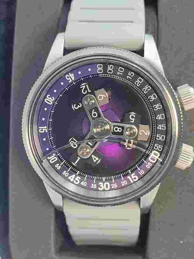 Xeric Vendetta II Automatic Wandering Hour Watch Gunmetal Purple LTD, 005 Of 999