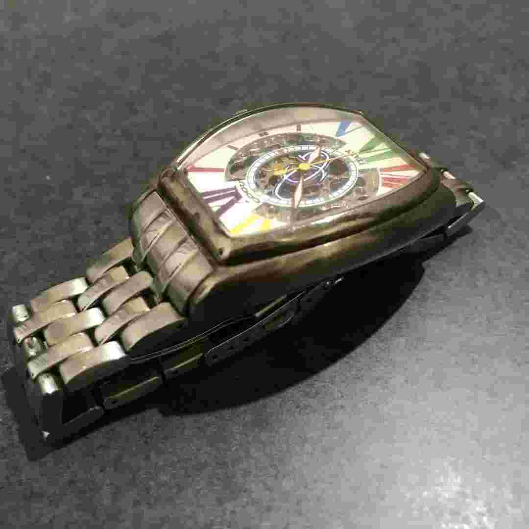 COGU Automatic Skeleton Watch Black Dial Gold Accents Men's  Unique Design