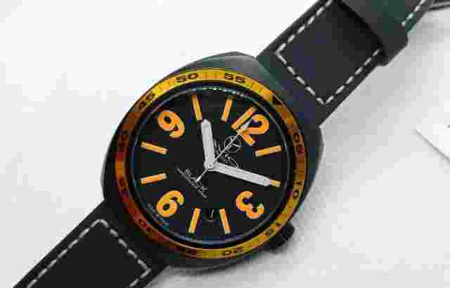 Men's Aviator Watch Black Avio Milano, Numbered Series Case 40Mm, Made In Italy