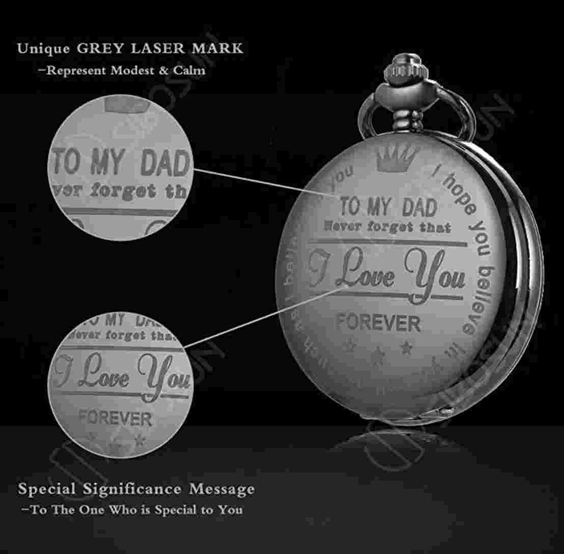 To My Dad Never Forget That I Love You Forever Black Pocket Watch 🇬🇧