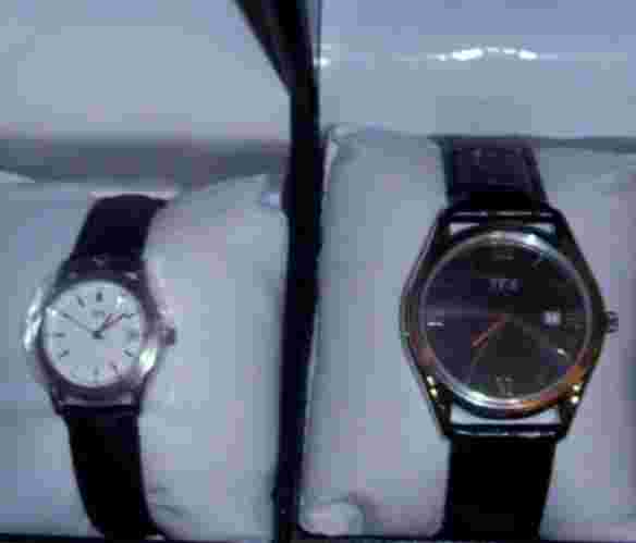 TFX His & Hers Watches in Jewelry Store Boxes w/ Papers BLK Bands Valentines day