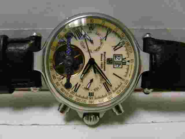 Steinhausen Open Heart Voyager Men's Gold Automatic Watch TW591G Black Band