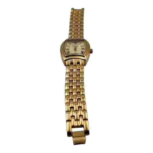 Steel by Design QVC Women's Quartz Watch Gold Tone Rectangle
