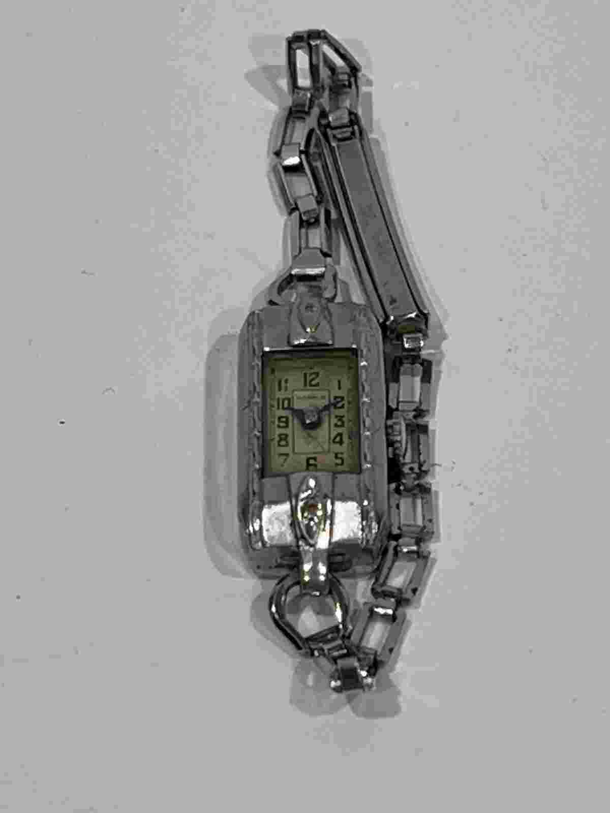 Vintage Antique 1920s Art Deco Ladies Banner Watch In Pioneer Chrome Case- As Is