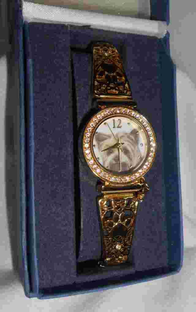 SALE! $20 OFF!The Bradford Exchange Quartz Forever Faithful Crystal Yorkie Watch