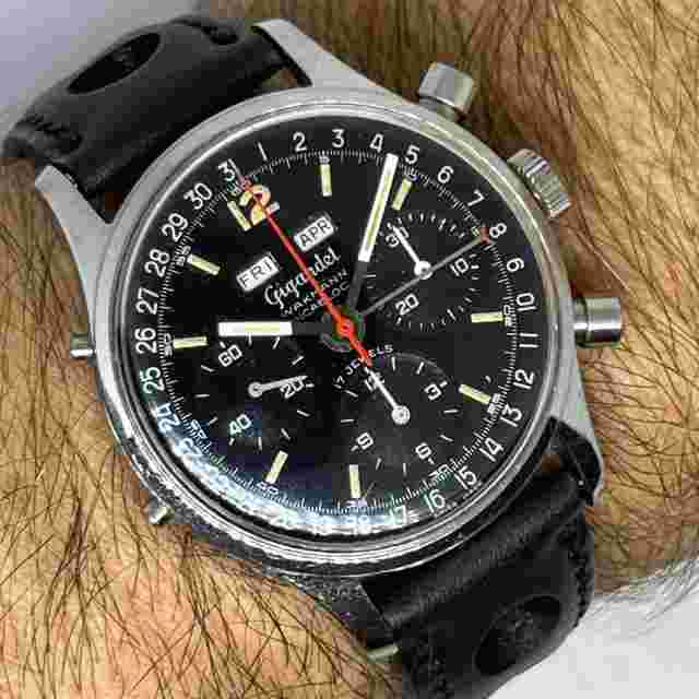 VINTAGE WAKMANN GIGANDET CHRONOGRAPH TRIPLE DATE CALENDAR MANUAL WIND 37MM