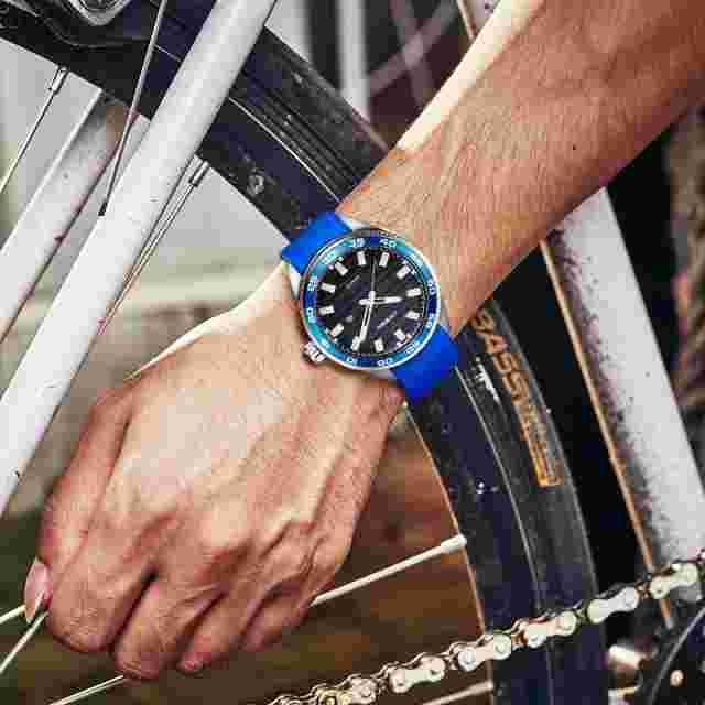 SINOBI Stainless Steel Men's Sports Watchesilicone Waterproof Men Military Wat