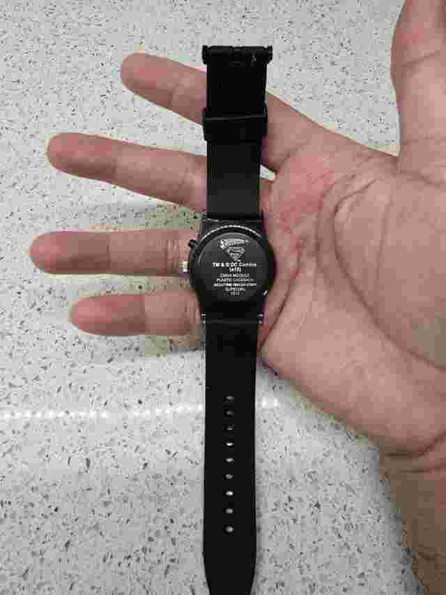 Accutime Youth Superman Watch DC Comics s15 SUP9128KL Black Silicone Band